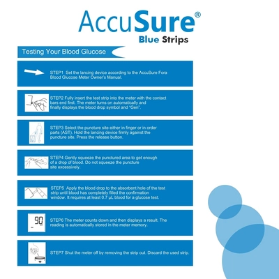 Accusure Blood Glucose Meter Test Strips, 50 Count, Pack of 1