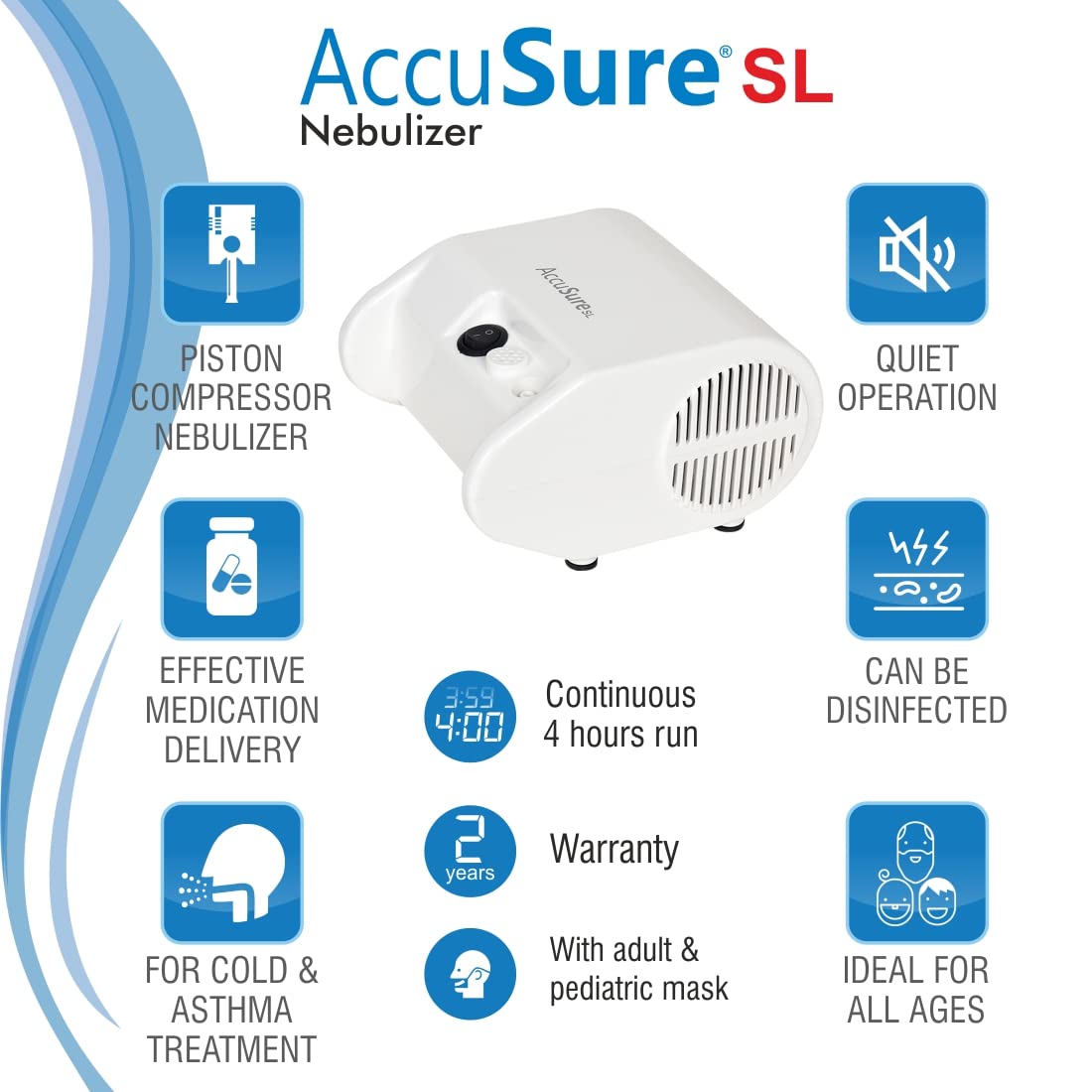Accusure SL Nebulizer, 1 Count, Pack of 1 Accusure SL Nebulizer, 1 Count, Pack of 1