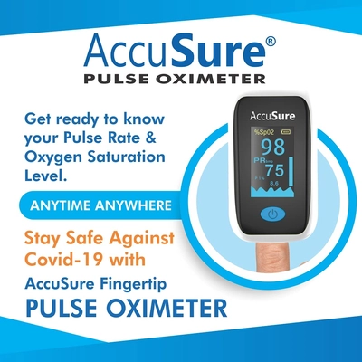 Accusure Finger Tip Pulse Oximeter YK011, 1 Count, Pack of 1