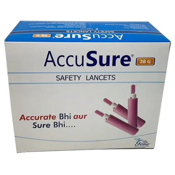 Accusure Safety Lancets 28G, 100 Count, Pack of 1