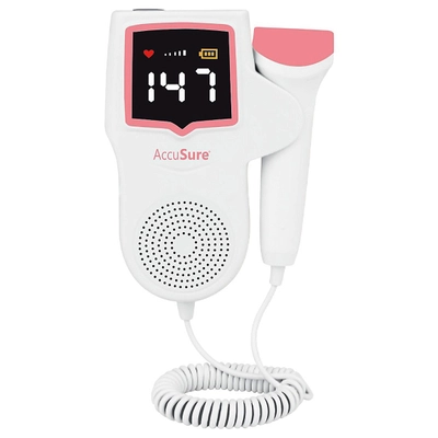 AccuSure Fetal Doppler FD-01 for Mothers Fetal Heart Rate Monitor, Pack of 1