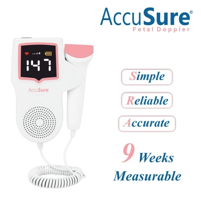 AccuSure Fetal Doppler FD-01 for Mothers Fetal Heart Rate Monitor, Pack of 1