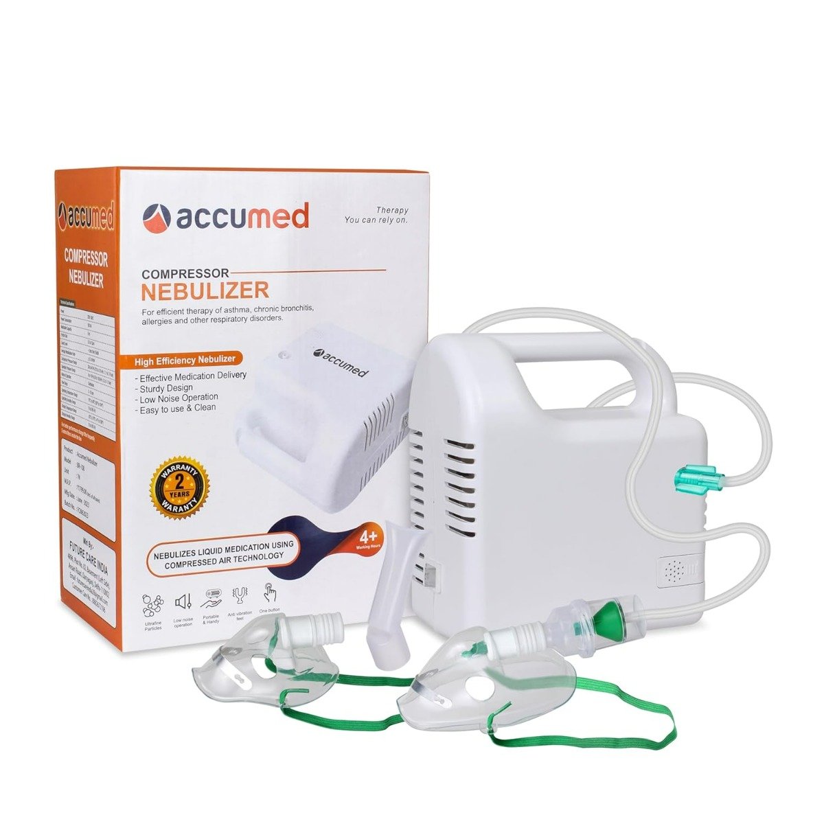 ACCUMED Compressor Nebulizer BR-108, 1 Count, Pack of 1 ACCUMED Compressor Nebulizer BR-108, 1 Count, Pack of 1