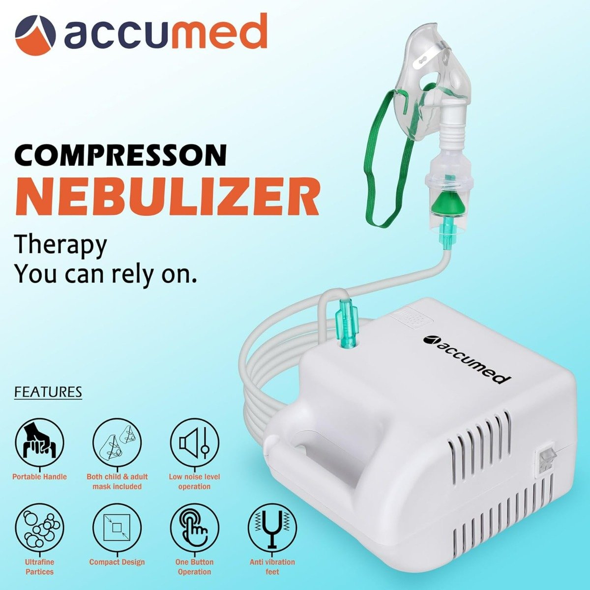 ACCUMED Compressor Nebulizer BR-108, 1 Count, Pack of 1 ACCUMED Compressor Nebulizer BR-108, 1 Count, Pack of 1