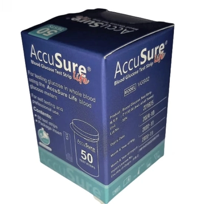 Accusure Life Blood Glucometer Test Strips, 50 Count, Pack of 1