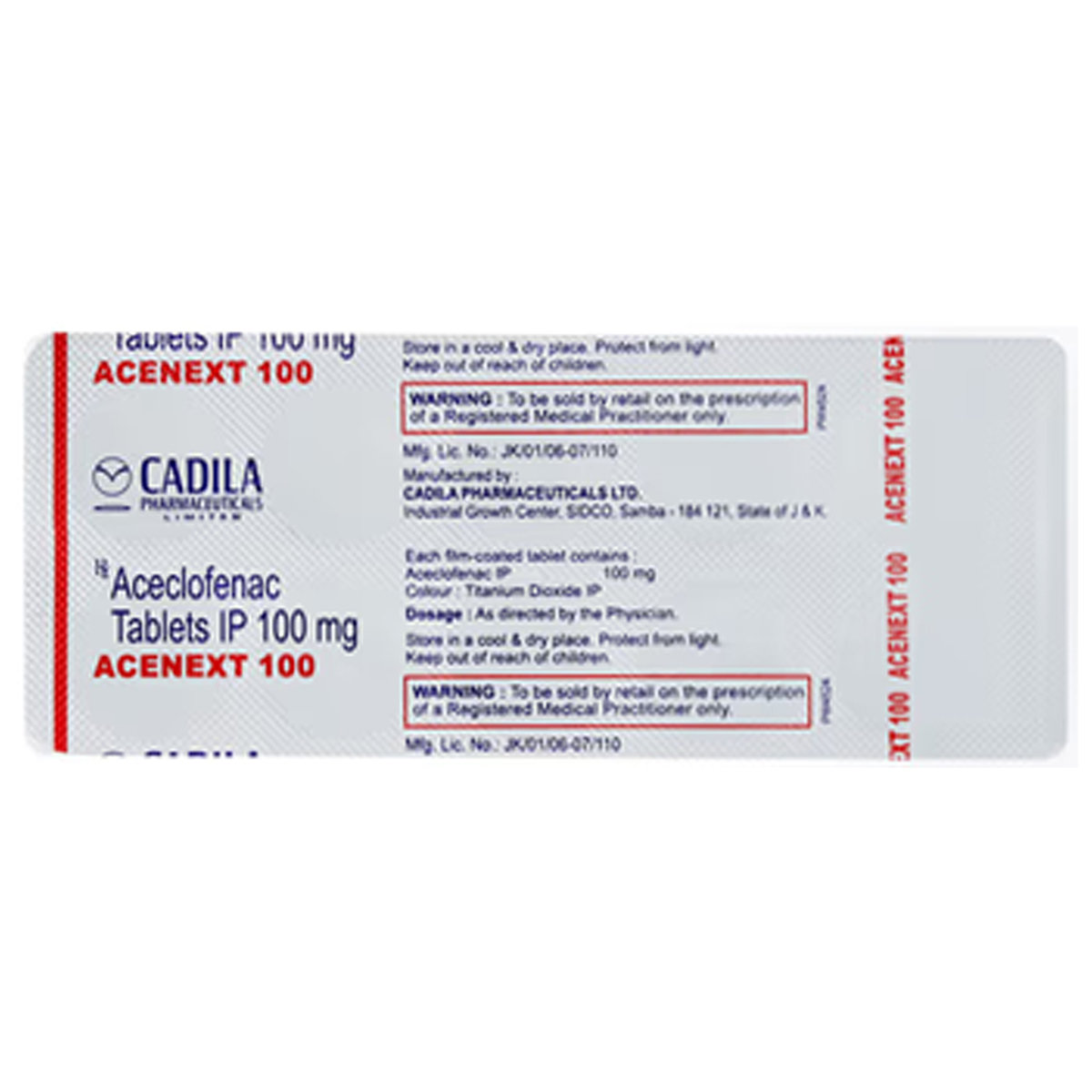 Acenext 100 mg Tablet 10's, Pack of 10 TabletS Acenext 100 mg Tablet 10's, Pack of 10 TabletS