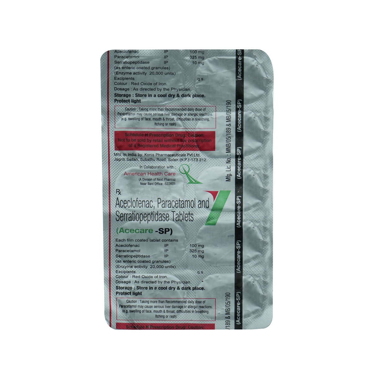 Acecare SP Tablet 10's, Pack of 10 TabletS Acecare SP Tablet 10's, Pack of 10 TabletS