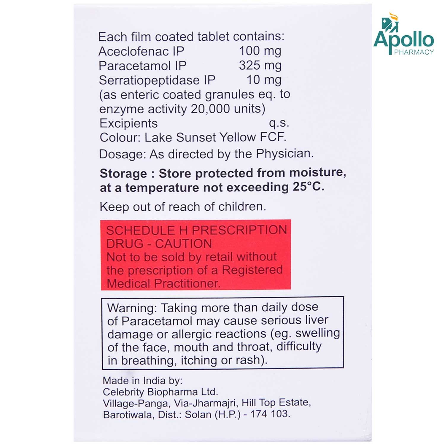Acecloflam SP Tablet 10's, Pack of 10 TABLETS Acecloflam SP Tablet 10's, Pack of 10 TABLETS
