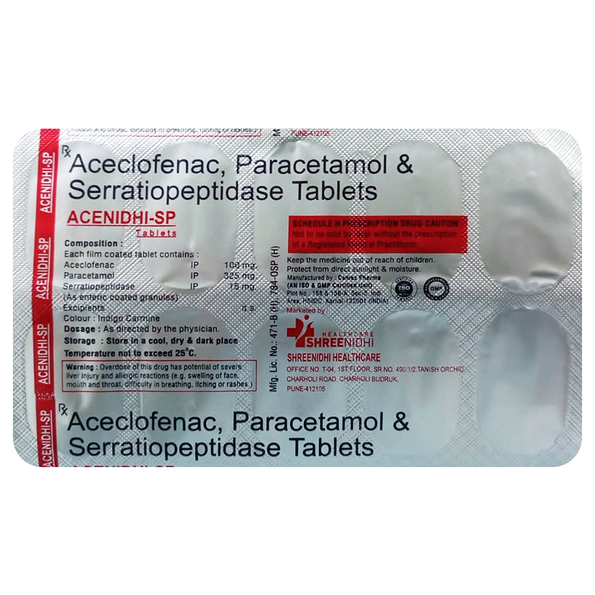 Acenidhi-SP Tablet 10's, Pack of 10 Acenidhi-SP Tablet 10's, Pack of 10