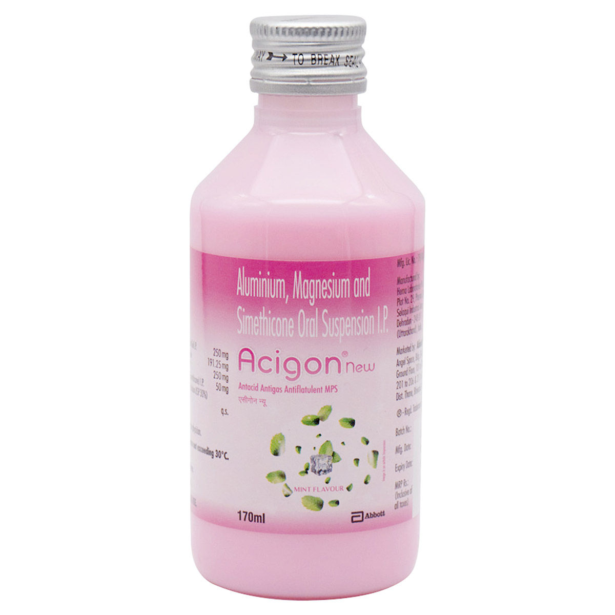 Buy Acigon New Mint Flavour Oral Suspension 170 ml Online