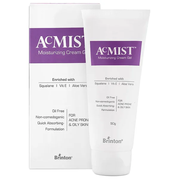 Acmist Moisturizing Cream Gel 50 gm | Enriched With Squalane, Vitamin E &amp; Aloe Vera | Oil Free, Quick Absorbing &amp; Lightweight Formula | For Acne Prone &amp; Oily Skin, Pack of 1