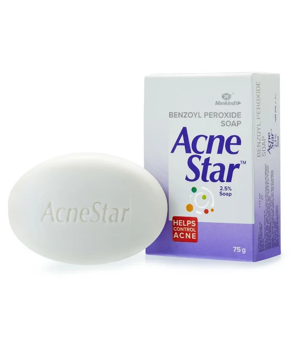 Acnestar Soap 75 gm | Benzoyl Peroxide | For Acne Treatment, Pack of 1