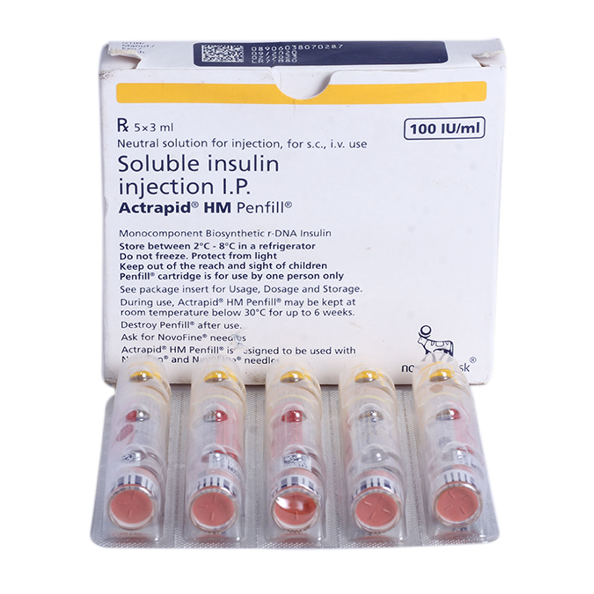 Actrapid Hm 100Iu/ml Penfill 3 ml | Uses, Side Effects, Price | Apollo ...