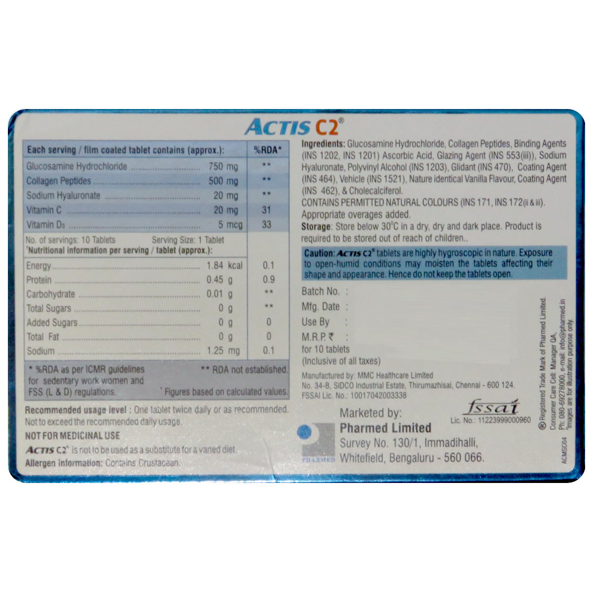 Actis C2 Tablet 10's, Pack of 10 Actis C2 Tablet 10's, Pack of 10