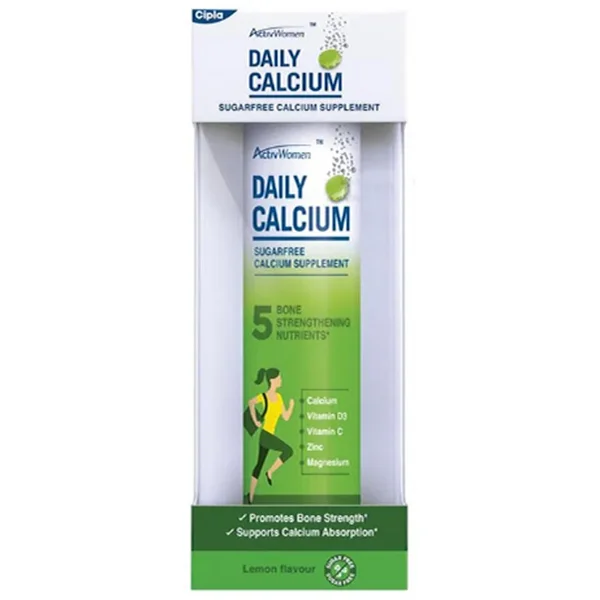 Active Women Daily Calcium Sugar Free Lemon Flavour Efferevescent Tablets, 20 Count