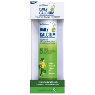 Active Women Daily Calcium Sugar Free Lemon Flavour Efferevescent Tablet 20's, Pack of 1