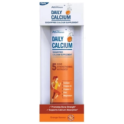 Active Women Daily Calcium Sugar Free Orange Flavour Efferevescent Tablet 20's, Pack of 1