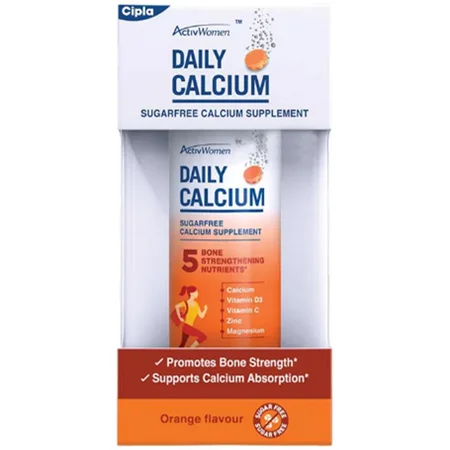 Active Women Daily Calcium Sugar Free Orange Flavour Efferevescent Tablets, 10 Count