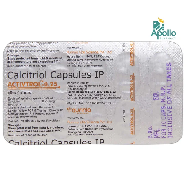 Activtrol-0.25mcg Softgel Capsule 10's