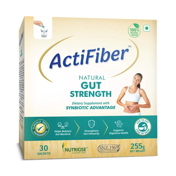ActiFiber Natural Gut Strength, 255 gm (30 Sachets x 8.5 gm), Pack of 1