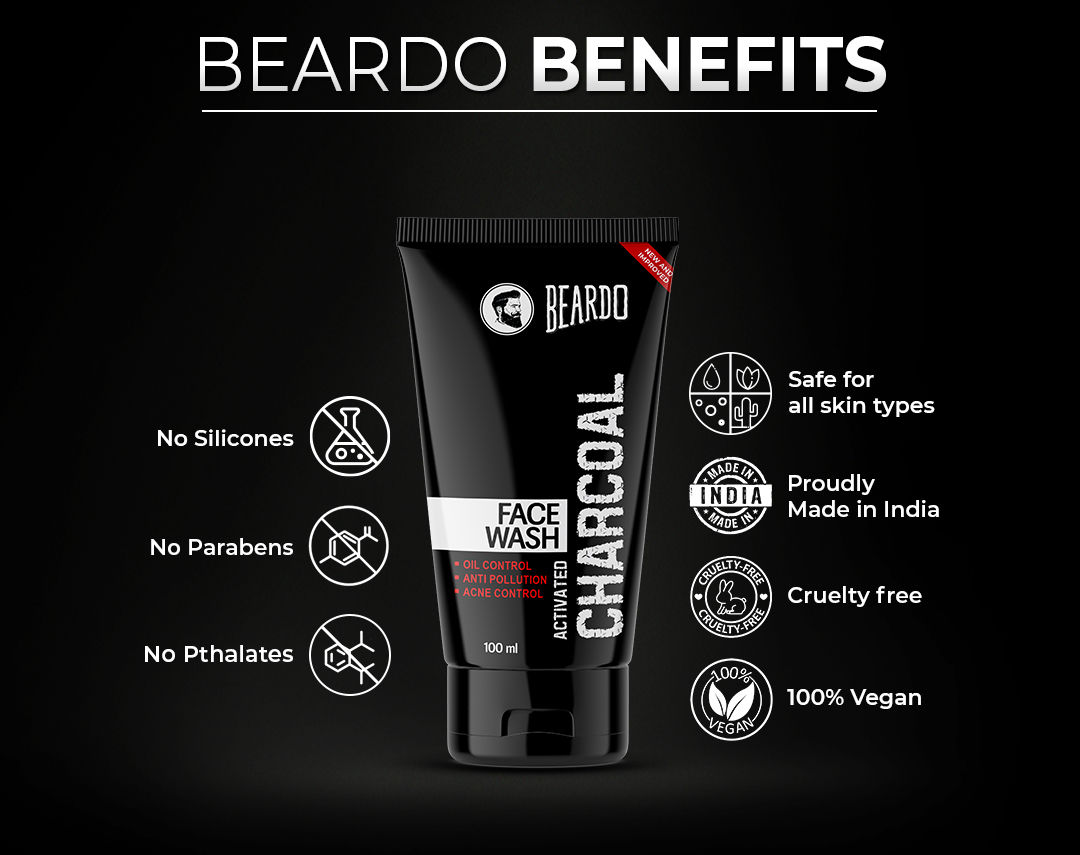 Beardo Activated Charcoal Face Wash, 100 ml Price, Uses, Side Effects, Composition Apollo Pharmacy
