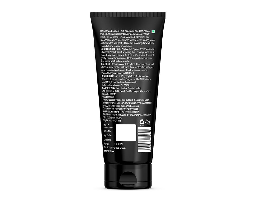 Beardo Activated Charcoal Peel Off Mask, 100 ml Price, Uses, Side