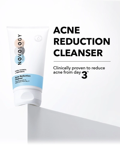 Novology Acne Reduction Cleanser 150 gm | 0.35% Thymol, Terpineol | Reduces Acne From Day 3 | For Acne Prone Skin, Pack of 1