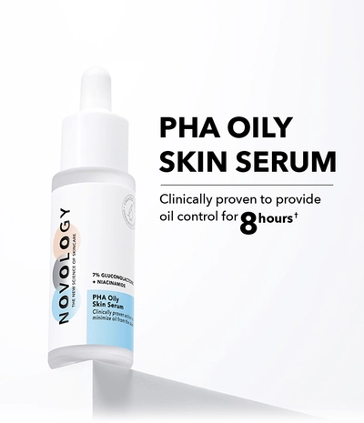 Novology PHA Oily Skin Serum 28 ml | 7% Gluconolactone, Niacinamide | Minimize Oil | For Acne or Oily Skin , All Skin Type, Pack of 1