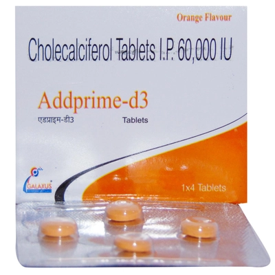 Addprime D3 Tablet 4's, Pack of 4 TabletS