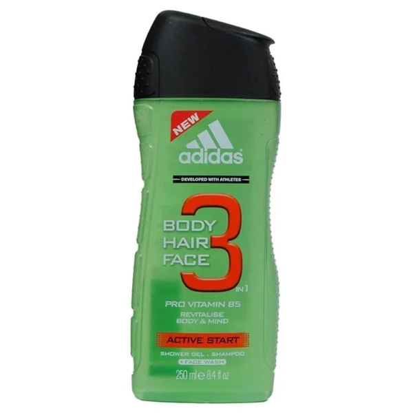 Adidas Active Start Body Wash 250 ml | With Pro Vitamin B5 | Revitalizing Body Wash | For Face, Body &amp; Hair, Pack of 1