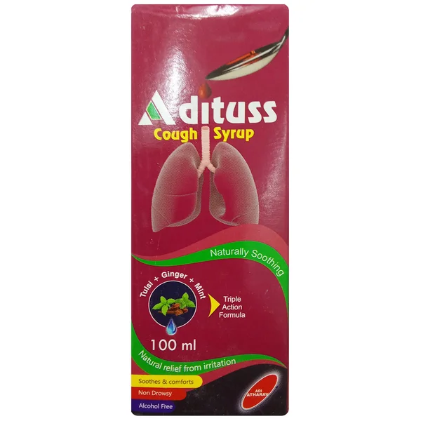 Adituss Tulsi+Ginger+Mint Cough Syrup 100 ml