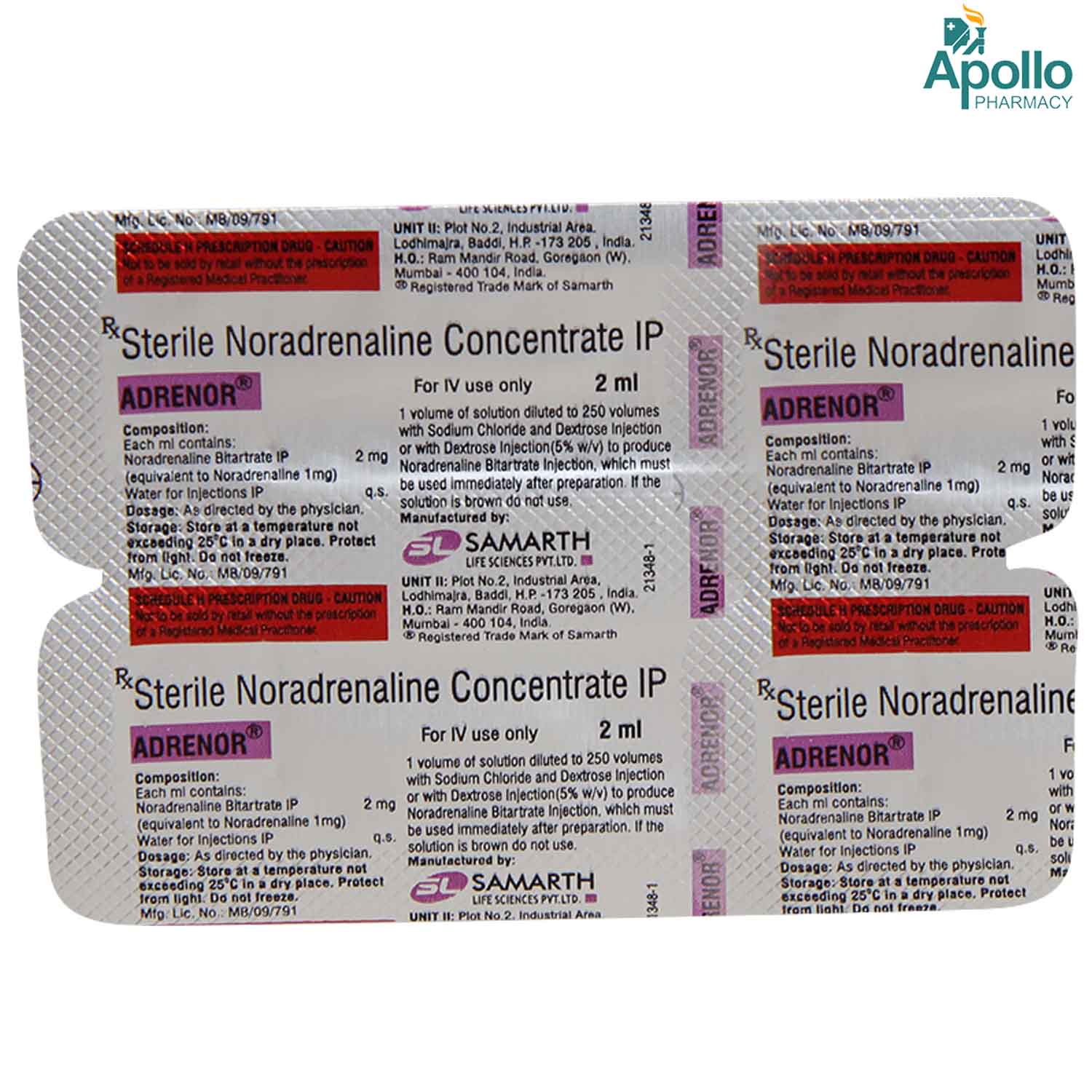 Adrenor Injection 2 ml, Pack of 1 Injection Adrenor Injection 2 ml, Pack of 1 Injection