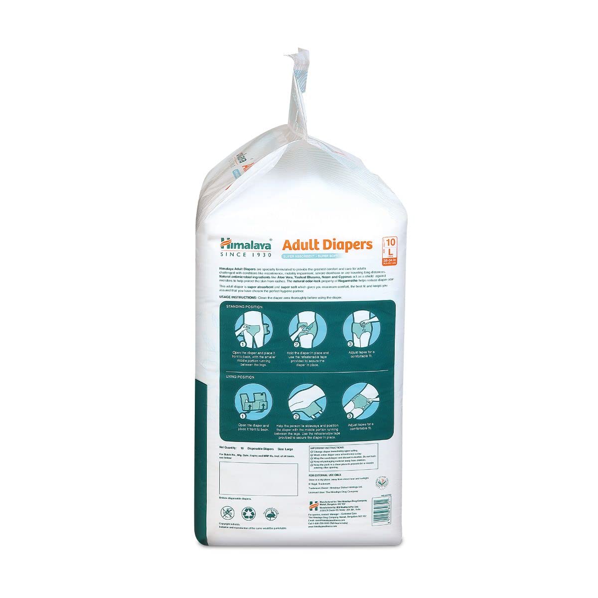 Himalaya Adult Diapers Large, 10 Count, Pack of 1 Himalaya Adult Diapers Large, 10 Count, Pack of 1