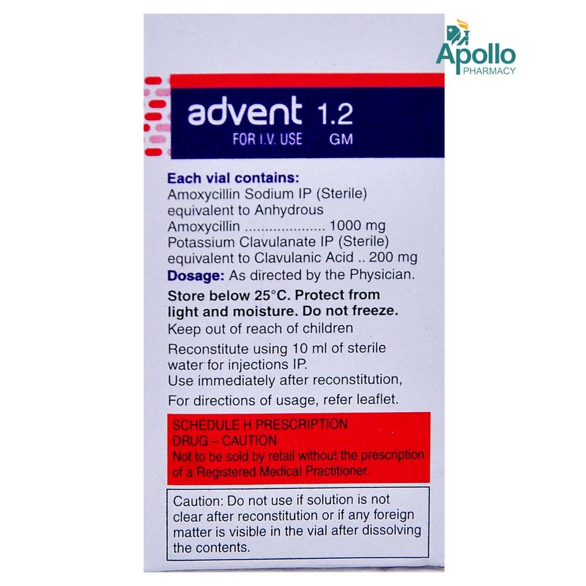 Advent 1.2 gm Injection 1's, Pack of 1 Injection Advent 1.2 gm Injection 1's, Pack of 1 Injection