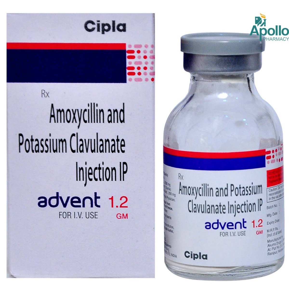 Advent 1.2 gm Injection 1's, Pack of 1 Injection Advent 1.2 gm Injection 1's, Pack of 1 Injection