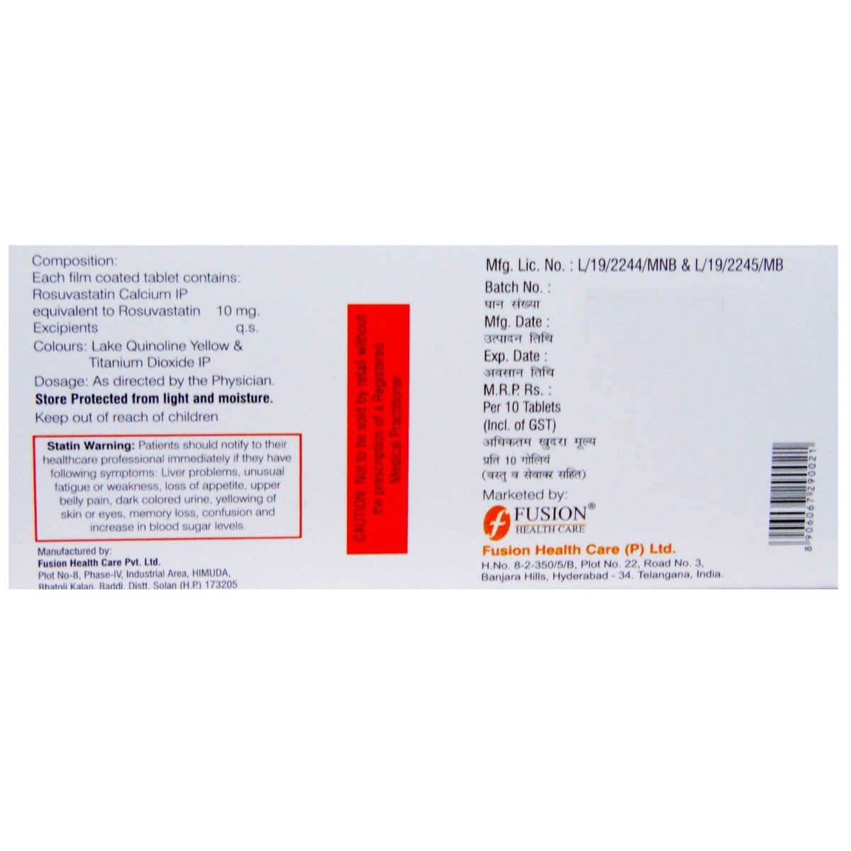 Advastat-10 Tablet 10's, Pack of 10 TABLETS Advastat-10 Tablet 10's, Pack of 10 TABLETS