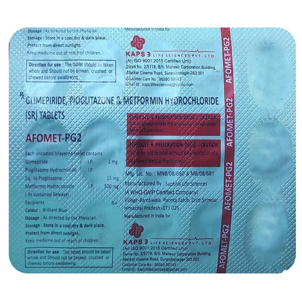 Afomet-PG2 Tablet 15's