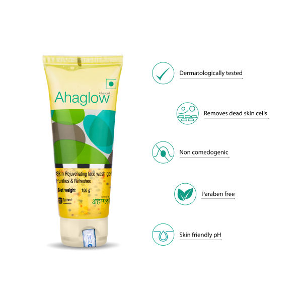 Ahaglow Skin Rejuvenating Face Wash Gel, 100 gm Price, Uses, Side