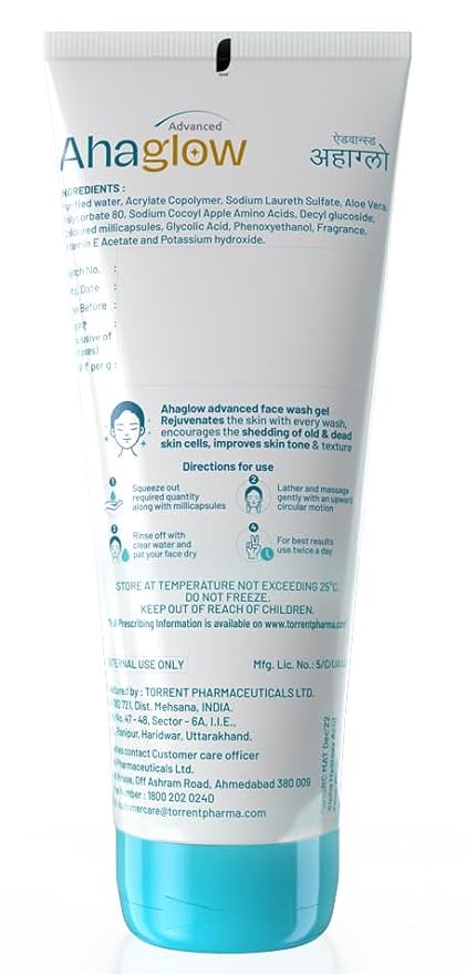 Ahaglow Skin Rejuvenating Face Wash Gel 100 gm | Removes Dead Skin Cells | Rejuventes & Refreshes, Pack of 1 Ahaglow Skin Rejuvenating Face Wash Gel 100 gm | Removes Dead Skin Cells | Rejuventes & Refreshes, Pack of 1