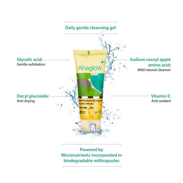 Ahaglow Skin Rejuvenating Face Wash Gel, 200 gm Price, Uses, Side