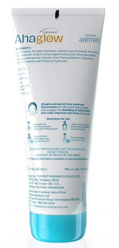 Ahaglow Advanced Skin Rejuvenating Face Wash Gel, 100 gm, Pack of 1 Ahaglow Advanced Skin Rejuvenating Face Wash Gel, 100 gm, Pack of 1