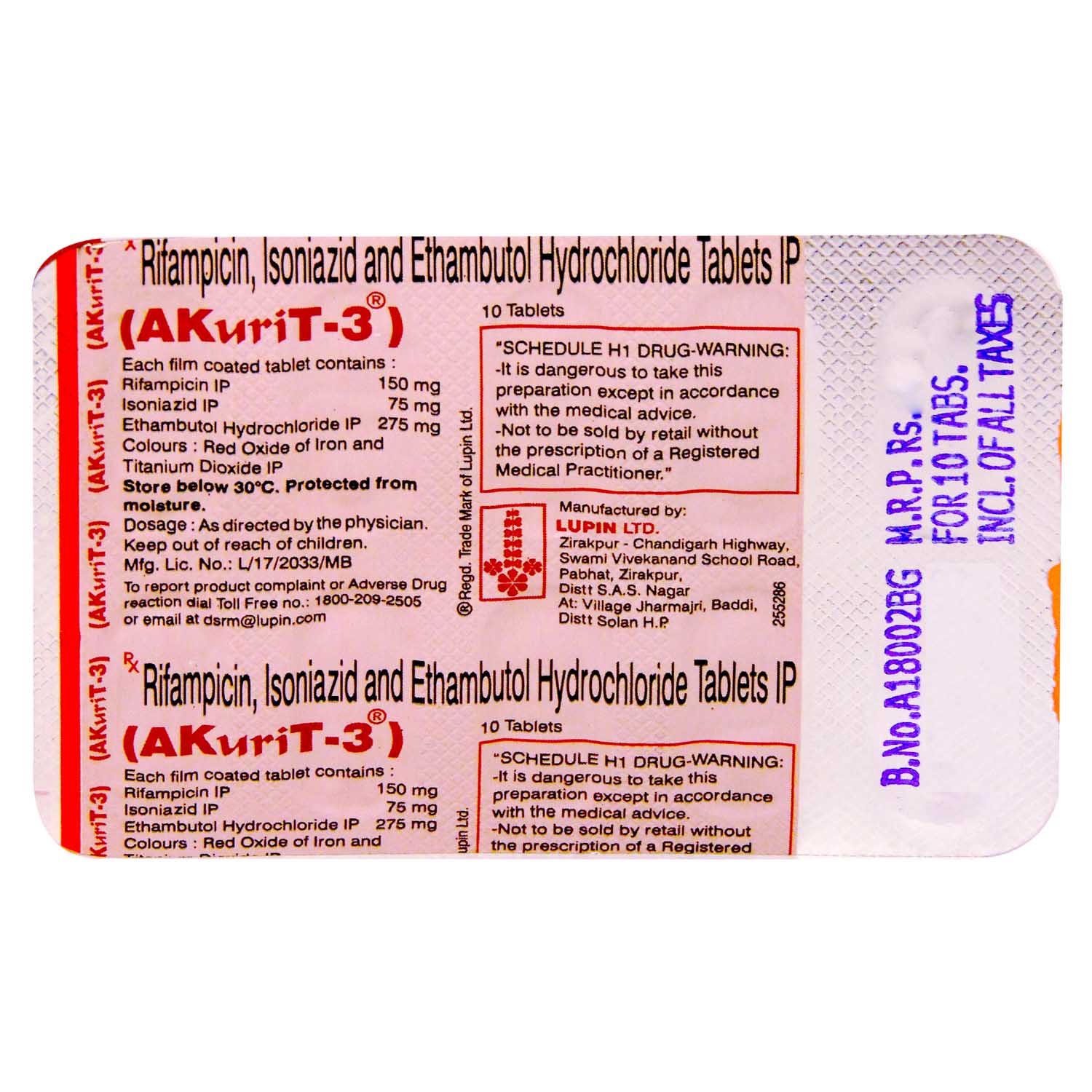 Buy Akurit 3 Tablet 10's Online