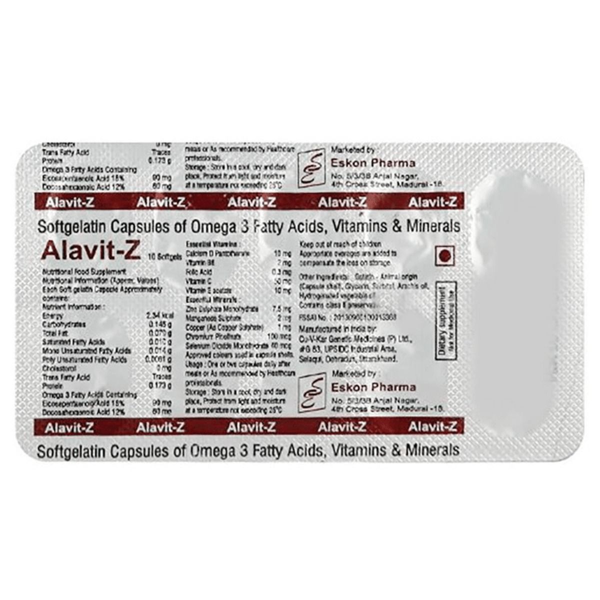 Buy Alavit Z Softgel Capsule | 19 Minutes Delivery | Apollo Pharmacy