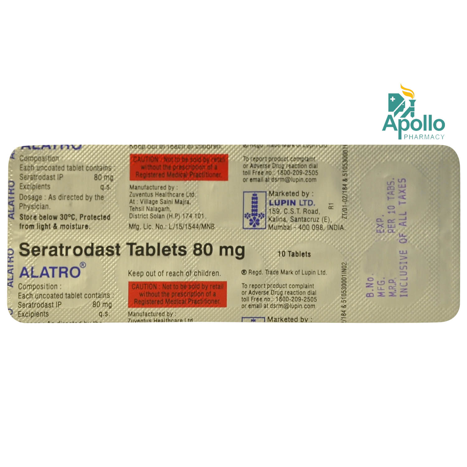 Alatro Tablet 10's, Pack of 10 TABLETS Alatro Tablet 10's, Pack of 10 TABLETS
