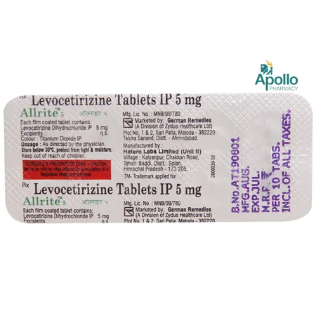 Allrite 5mg Tablet 10's