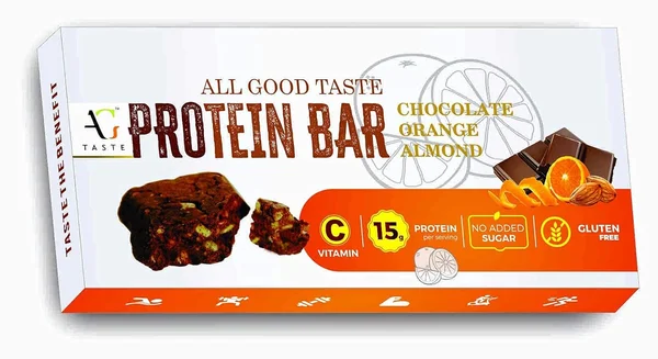 All Good Protein Bar Chocolate Orange Almond 45 gm