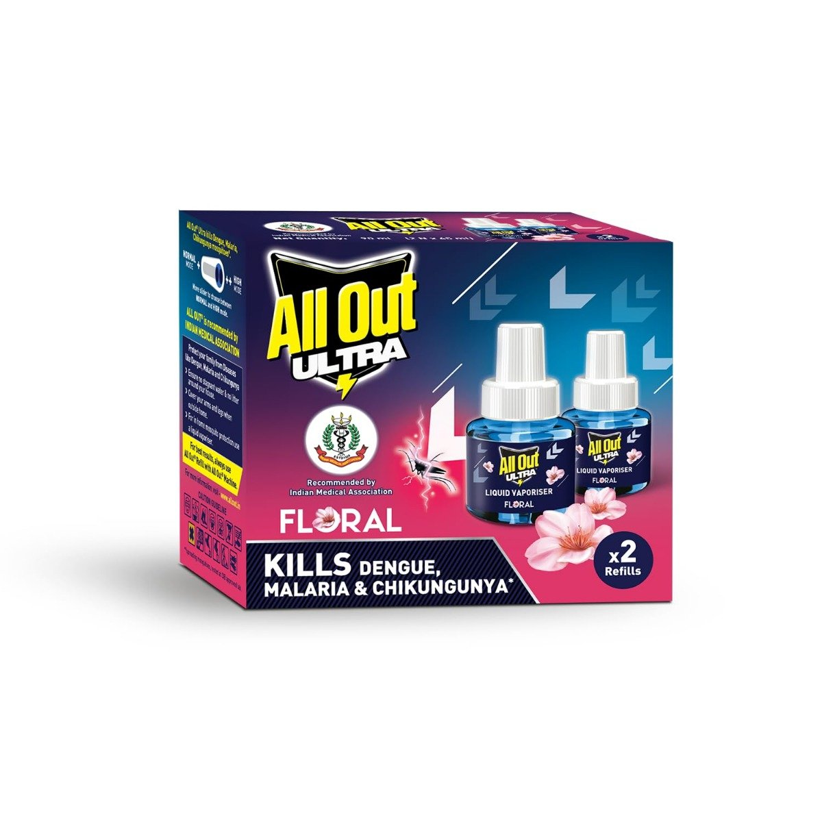 All Out Ultra Floral Mosquito Repellant Refill, 90 ml (2x45 ml), Pack of 1 All Out Ultra Floral Mosquito Repellant Refill, 90 ml (2x45 ml), Pack of 1