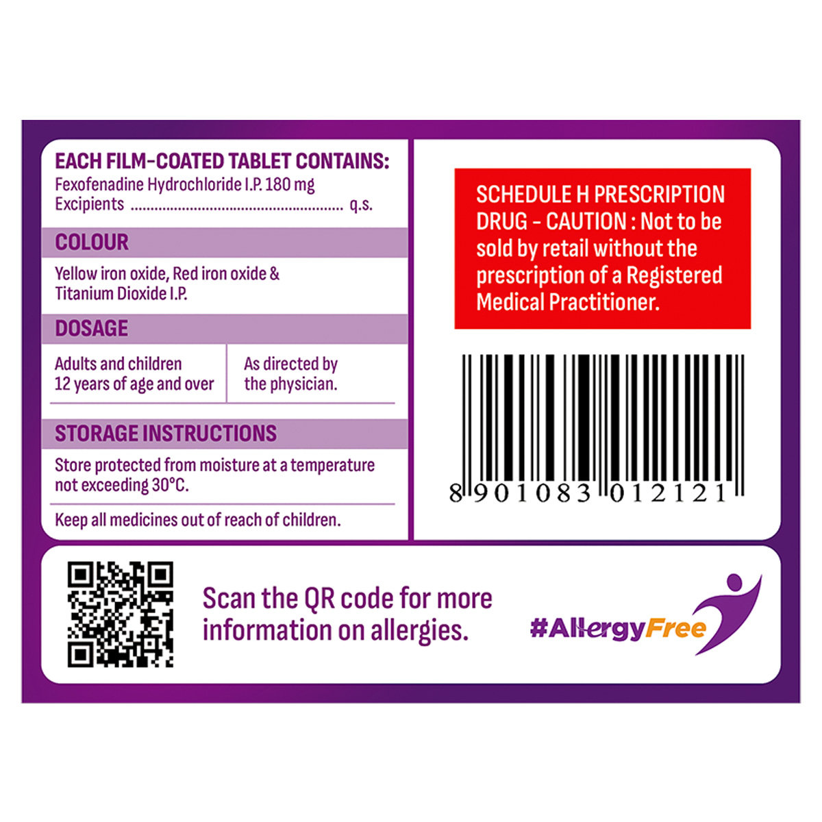 Allegra 180 mg Tablet 10's, Pack of 10 TABLETS Allegra 180 mg Tablet 10's, Pack of 10 TABLETS