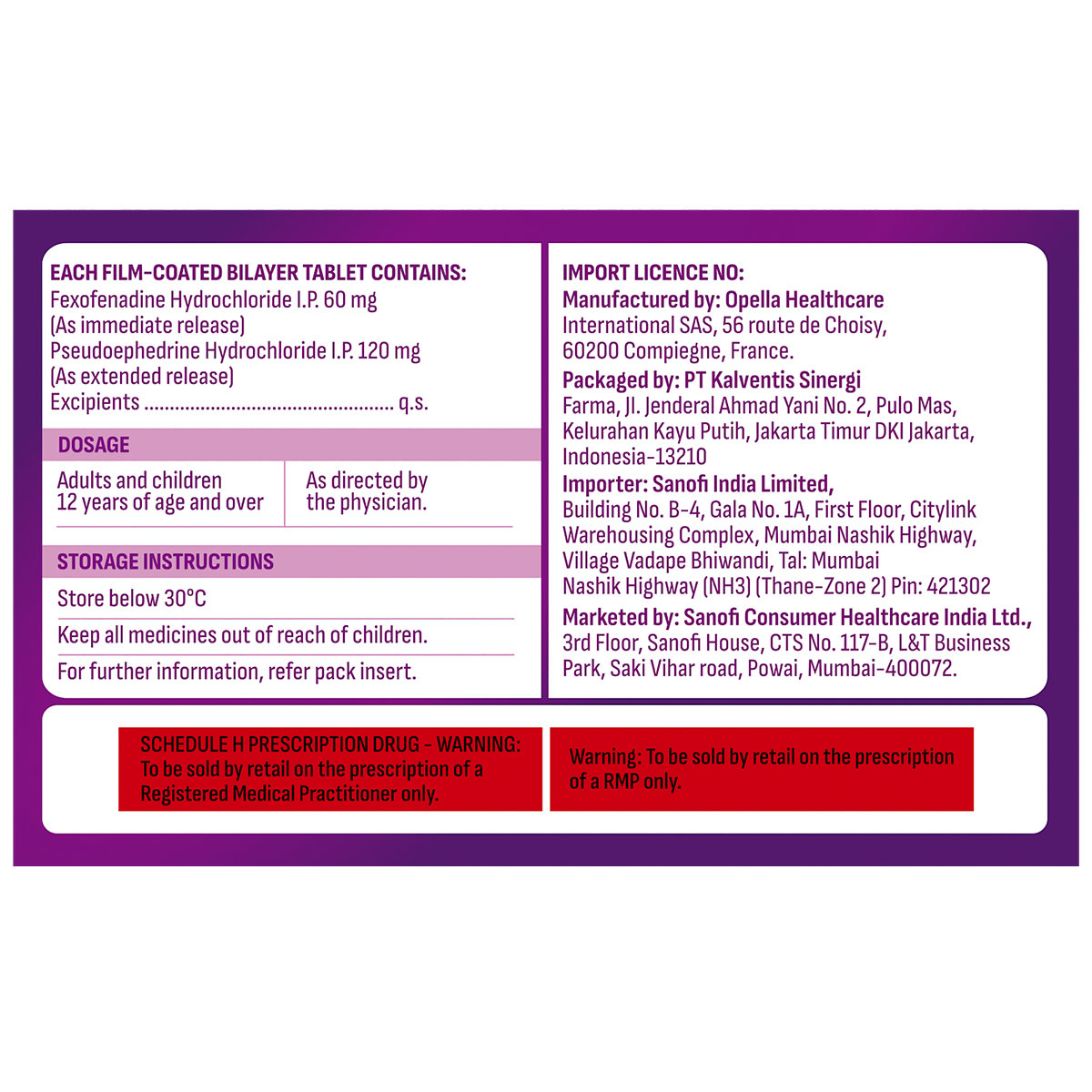 Allegra-D Tablet 10's, Pack of 10 Allegra-D Tablet 10's, Pack of 10