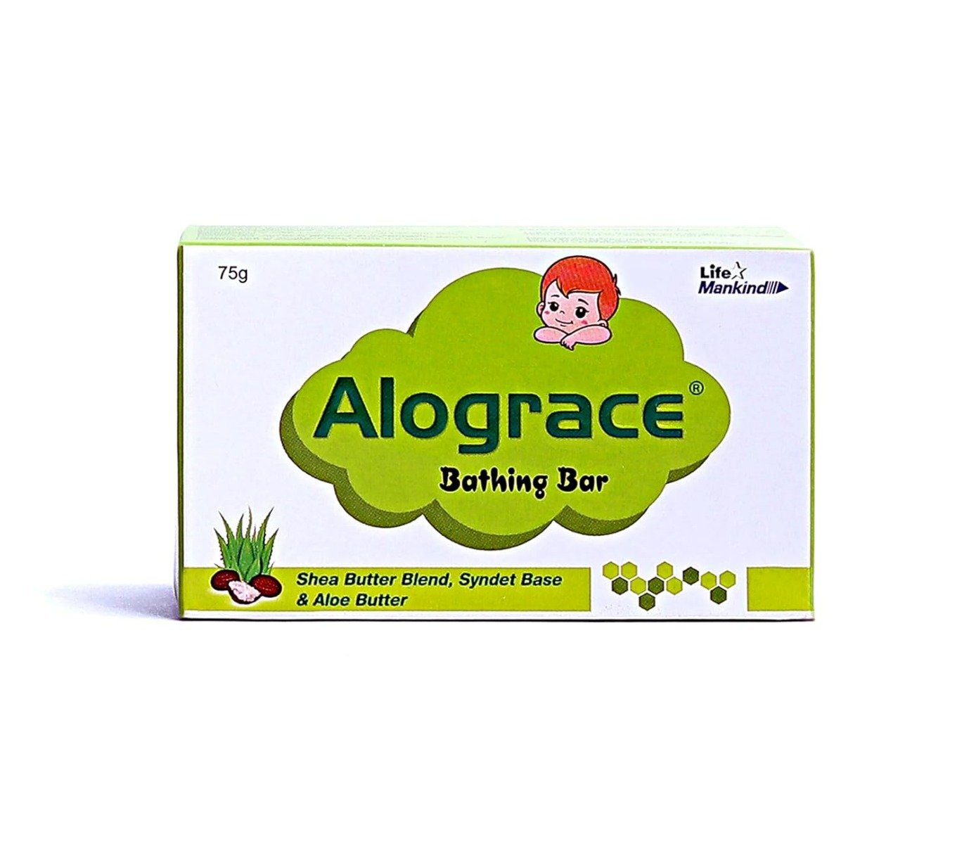 Alograce Bathing Bar 75 gm | With Shea Butter Blend, Syndet Base & Aloe Butter | Keeps Skin Healthy, Soft & Supple, Pack of 1 Alograce Bathing Bar 75 gm | With Shea Butter Blend, Syndet Base & Aloe Butter | Keeps Skin Healthy, Soft & Supple, Pack of 1